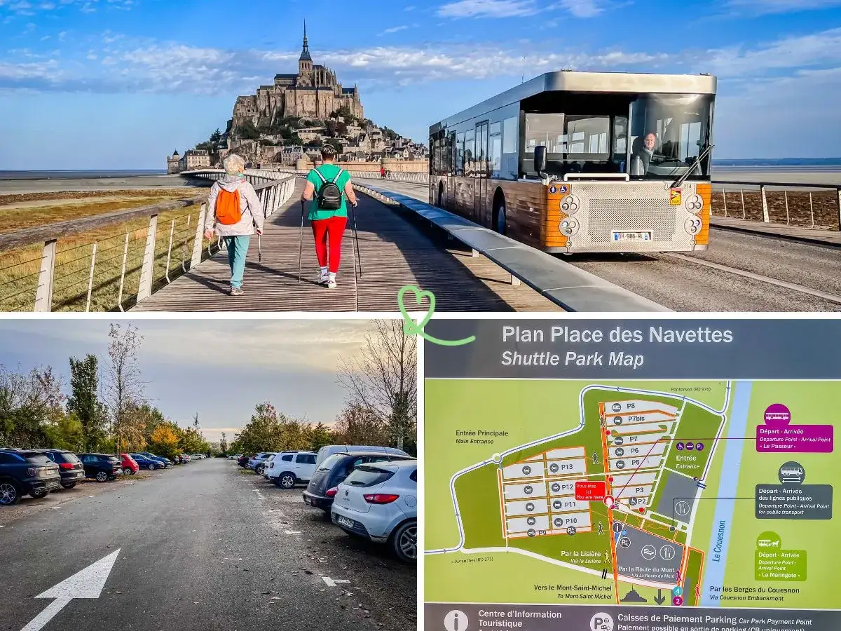 Parking gratuit camping-car Mont Saint-Michel : navettes, plan du site et accès au Mont.