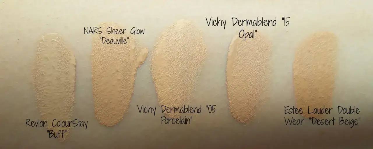 Vichy Dermablend Farbtöne Swatches