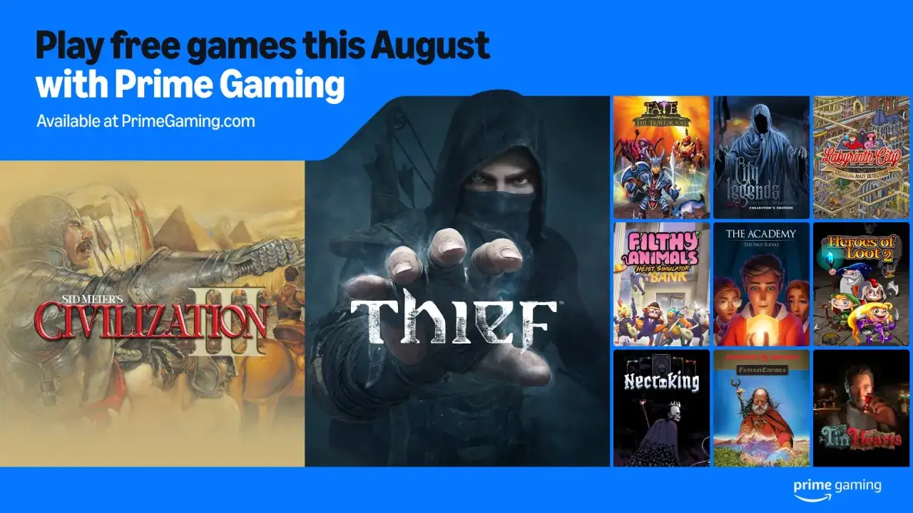 Graj w darmowe gry z Prime Gaming w sierpniu, w tym Civilization III, Thief i wiele innych.