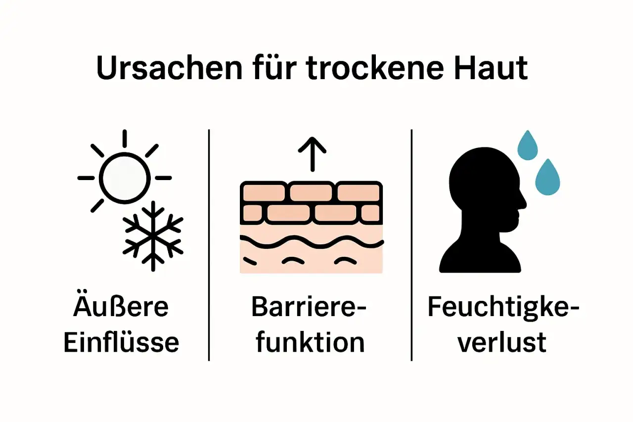 Ursachen trockene Gesichtshaut Infografik