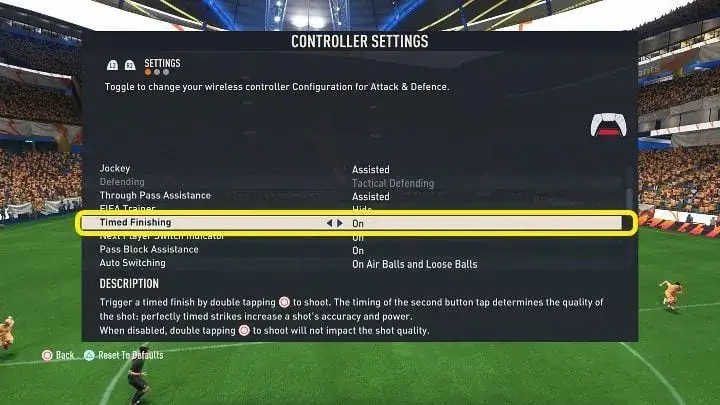 FIFA 23 ustawienia kontrolera precyzyjne wykończenie