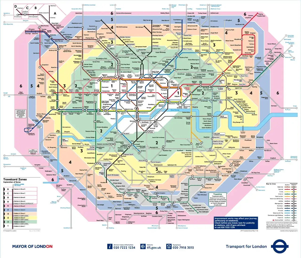 mapa stref komunikacyjnych Londynu z przykładami noclegów