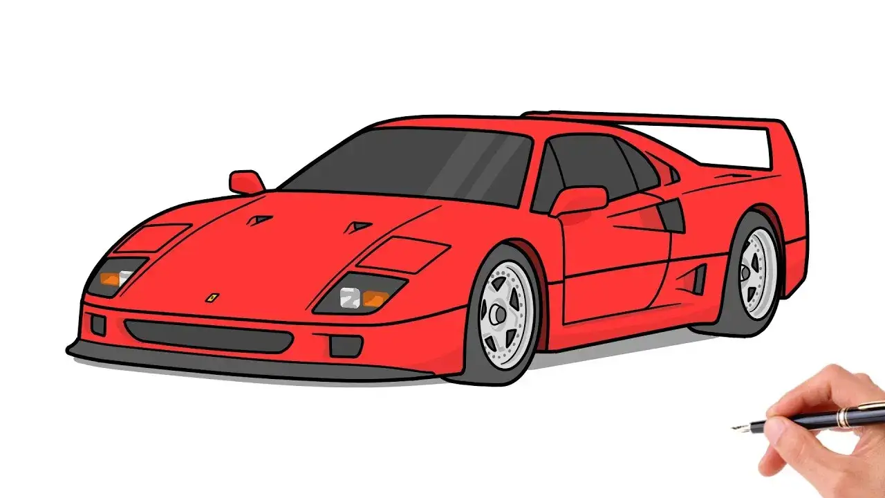 Jak narysować Ferrari F40 krok po kroku