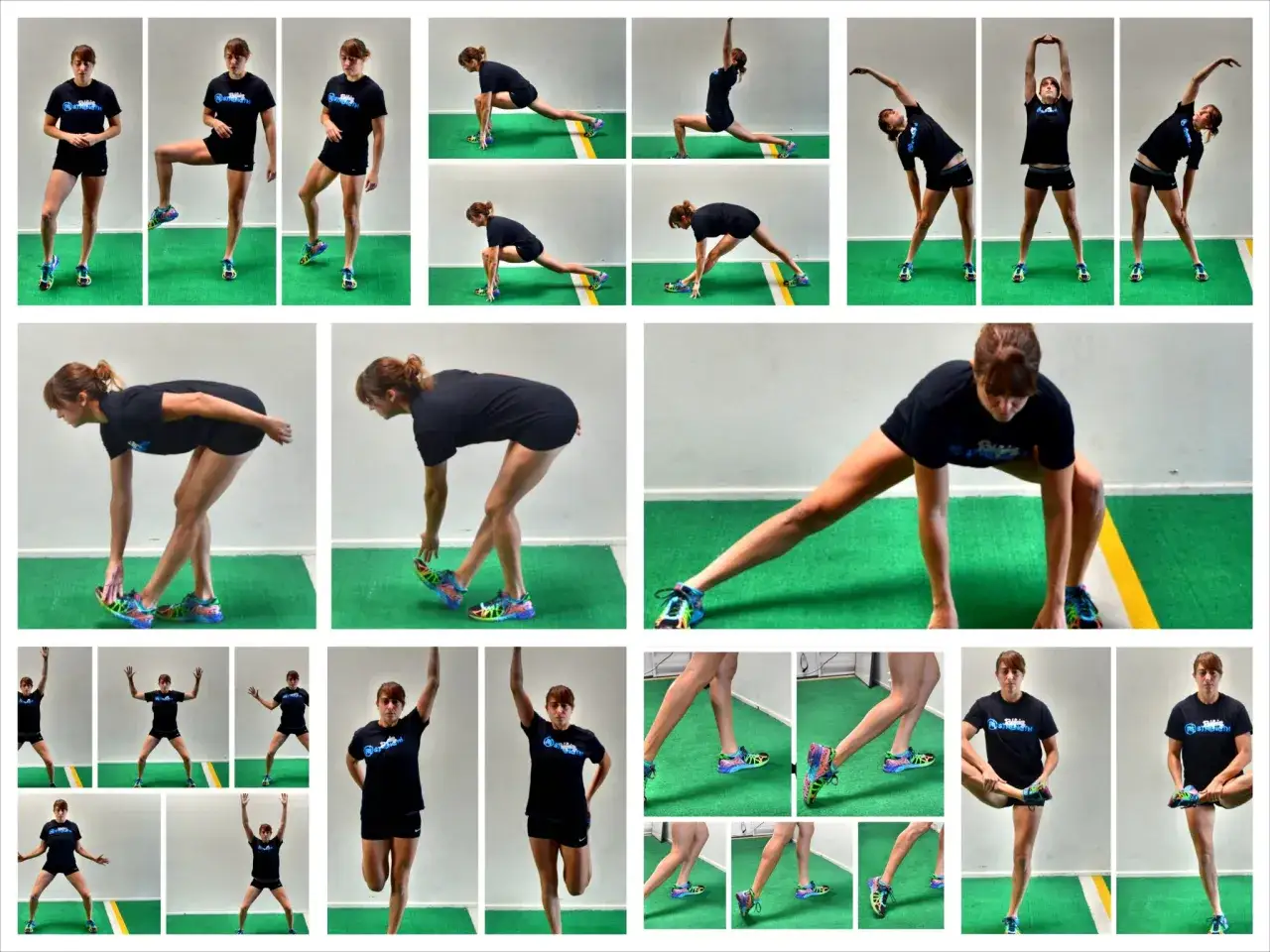 Un plan d'entraînement course à pied pour 60 ans : exercices d'échauffement et d'étirement variés pour une meilleure mobilité et performance.