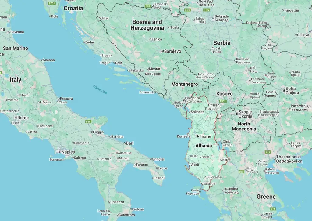 Zdjęcie Gdzie leży Albania mapa? Odkryj jej położenie i sąsiadów