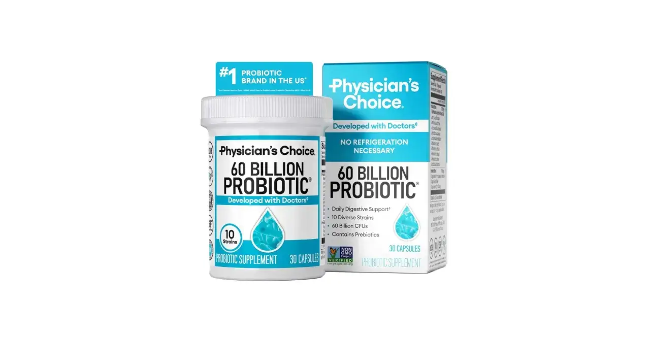 Probiotyk dla dorosłych Physician's Choice 60 Billion Probiotic, wsparcie trawienia, 10 szczepów, 60 miliardów CFU.