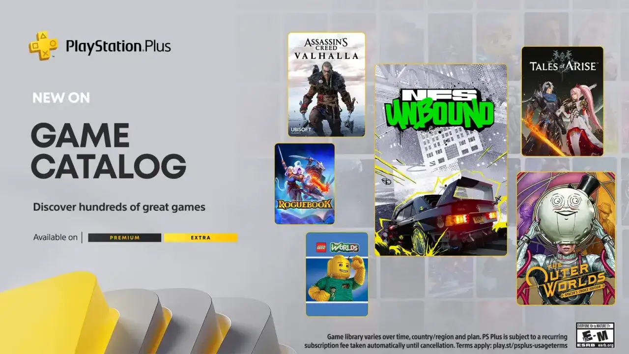 Nowe gry w PS Plus Luty: Assassin's Creed Valhalla, NFS Unbound, Tales of Arise i inne w Game Catalog.