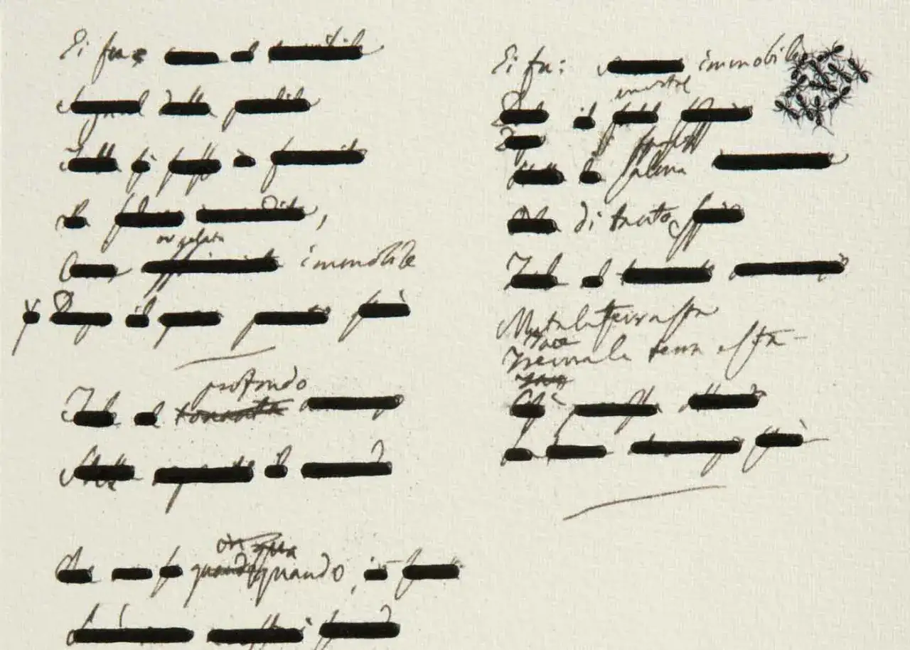 Manoscritto con testo in corsivo e segni diacritici. Si legge