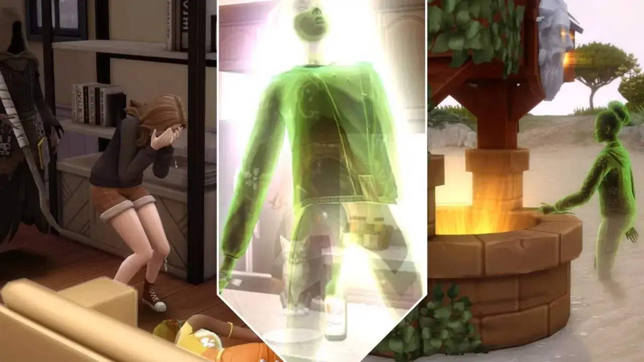 Smutna Simka, duch w blasku i Simka przy studni. Jak zabić sima w The Sims 4? Oto kilka sposob&oacute;w.