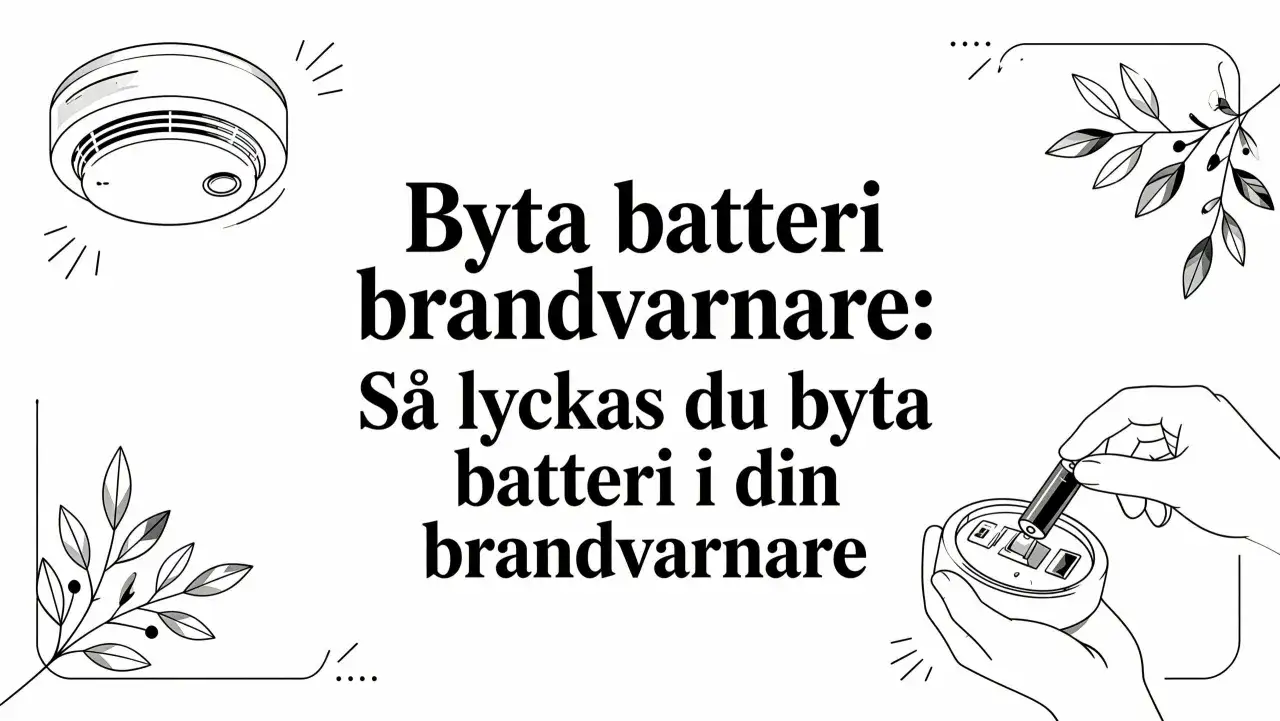 Byta batteri brandvarnare: S&aring; lyckas du byta batteri i din brandvarnare. En illustration visar hur man byter batteri i en brandvarnare.