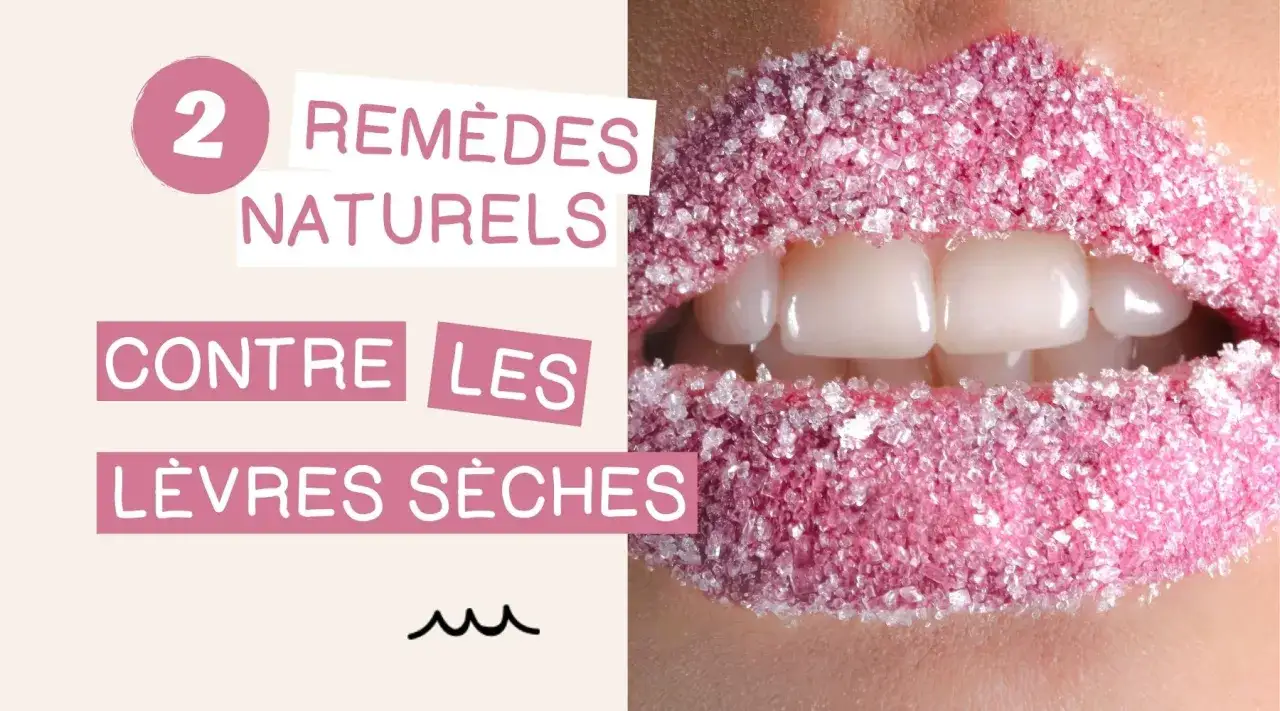 2 remèdes naturels contre les lèvres sèches : un gommage sucré pour des lèvres douces.