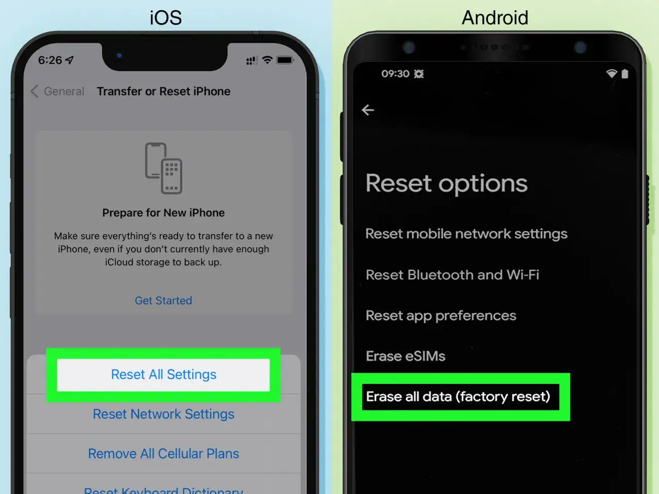 Resetowanie iPhone'a i Androida. Na iOS wybierz 