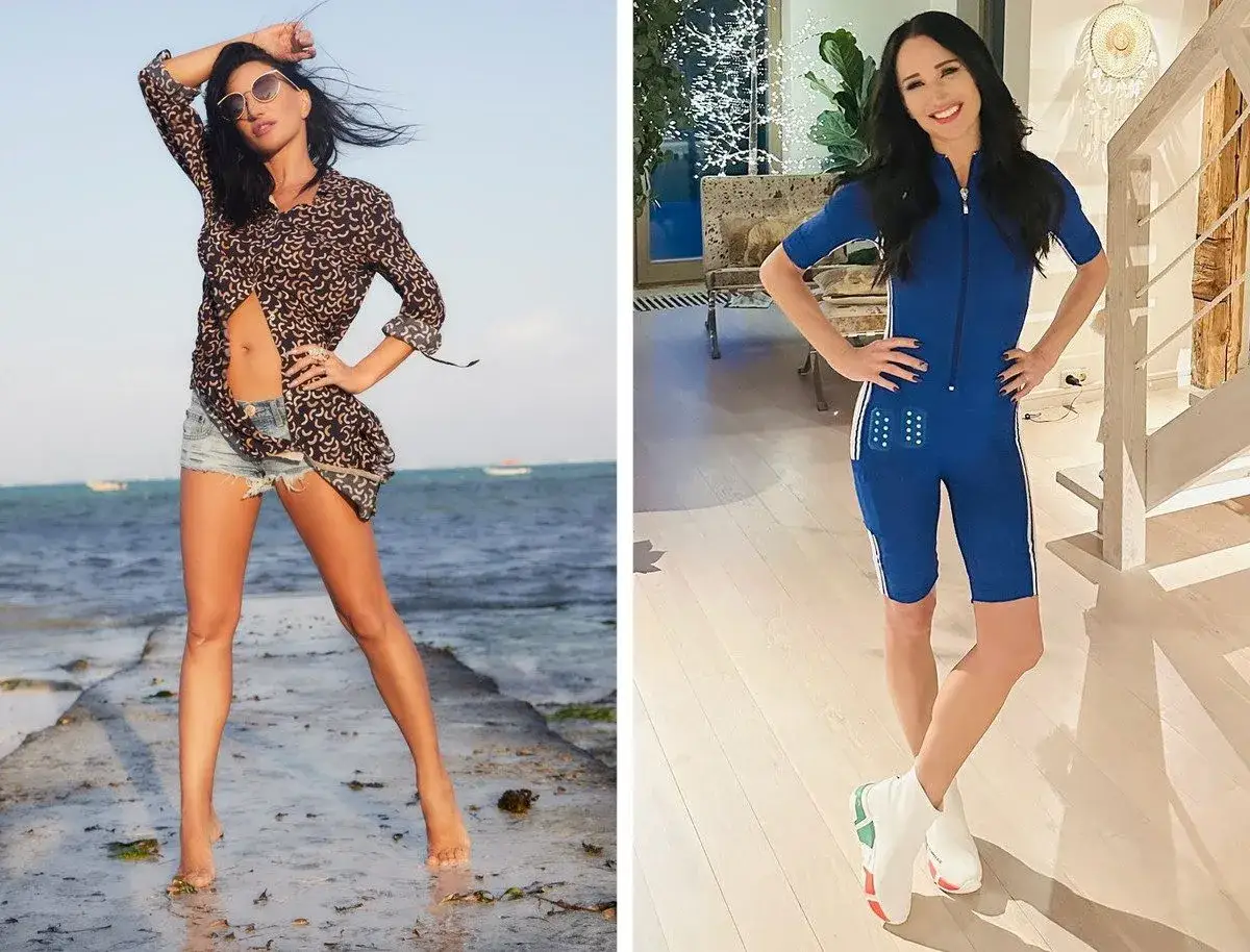 Justyna Steczkowska w sportowym stroju i na plaży. Dwie odsłony wokalistki.