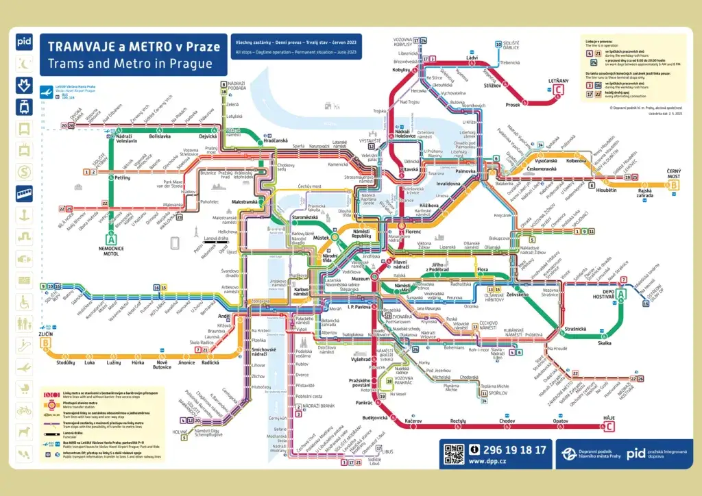 praga komunikacja miejska mapa