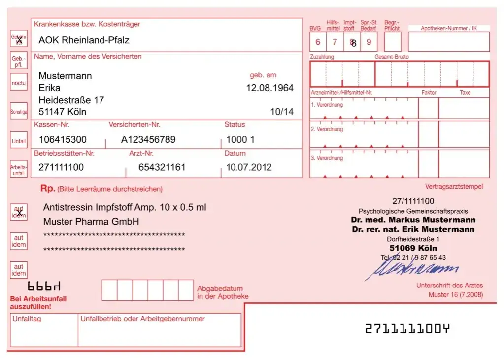 Kassenrezept und Privatrezept Vergleich