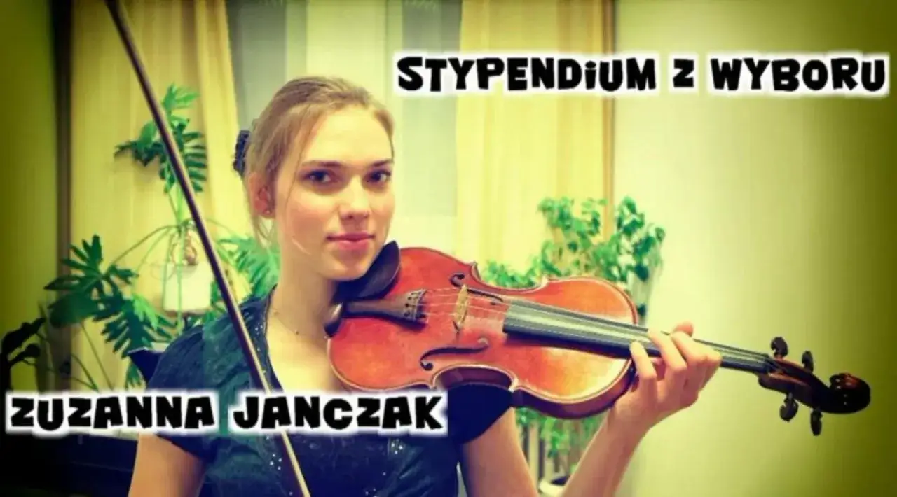 Zuzanna Janczak, młoda skrzypaczka, która dzięki talentowi i pasji do muzyki, otrzymała stypendium.