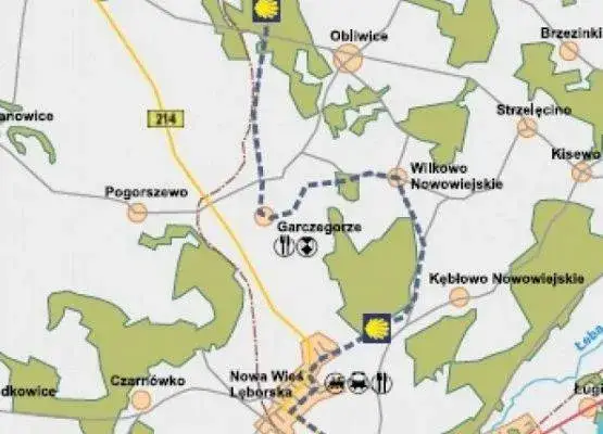 Mapa trasy Lębork Łeba bus
