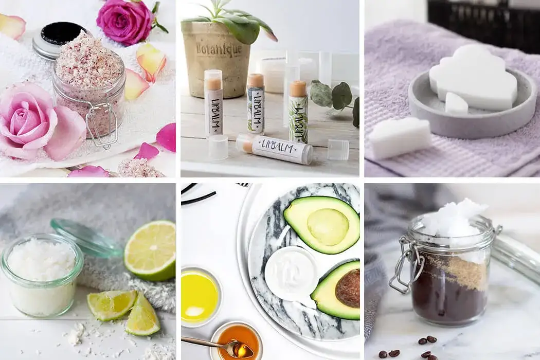DIY Kosmetik Zutaten und Zubehör aufgeräumt