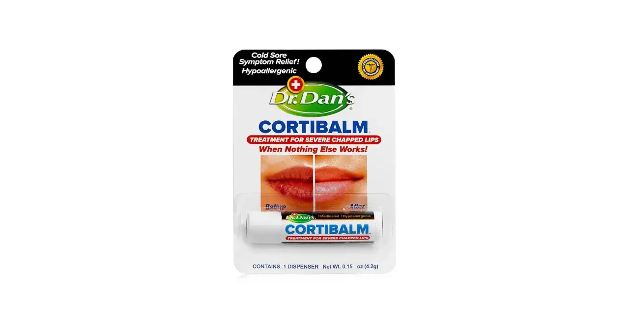 Dr. Dan's Cortibalm - ratunek dla spierzchniętych ust. Pomaga na suche usta i objawy opryszczki.