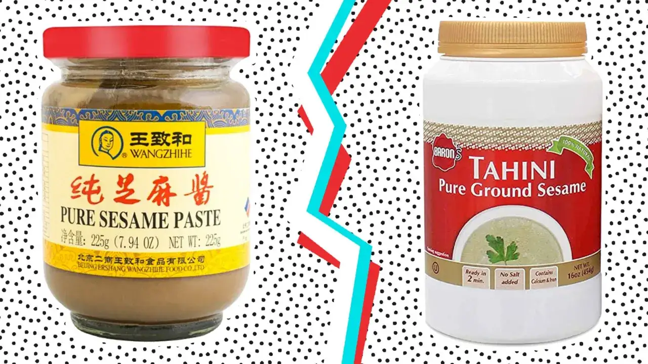 Dwa słoiki pasty sezamowej: Wangzhihe i Baron's. Dowiedz się, tahini co to jest i jak smakuje!