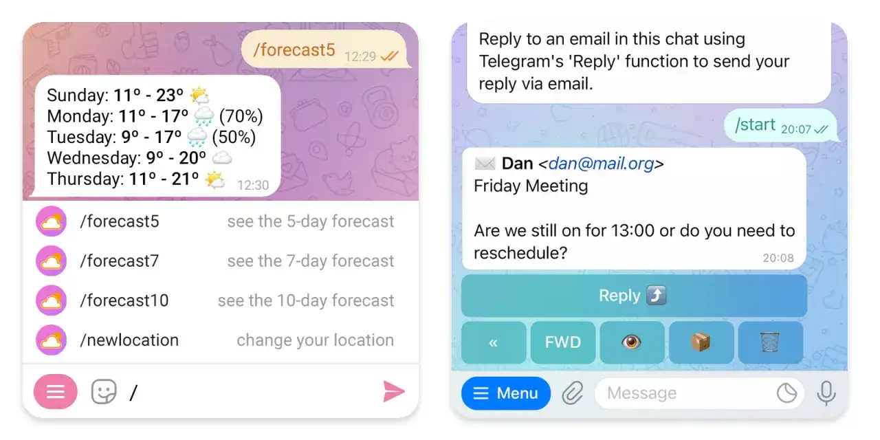 Telegram co to? Aplikacja do komunikacji z funkcjami jak prognoza pogody i odpowiadanie na maile.