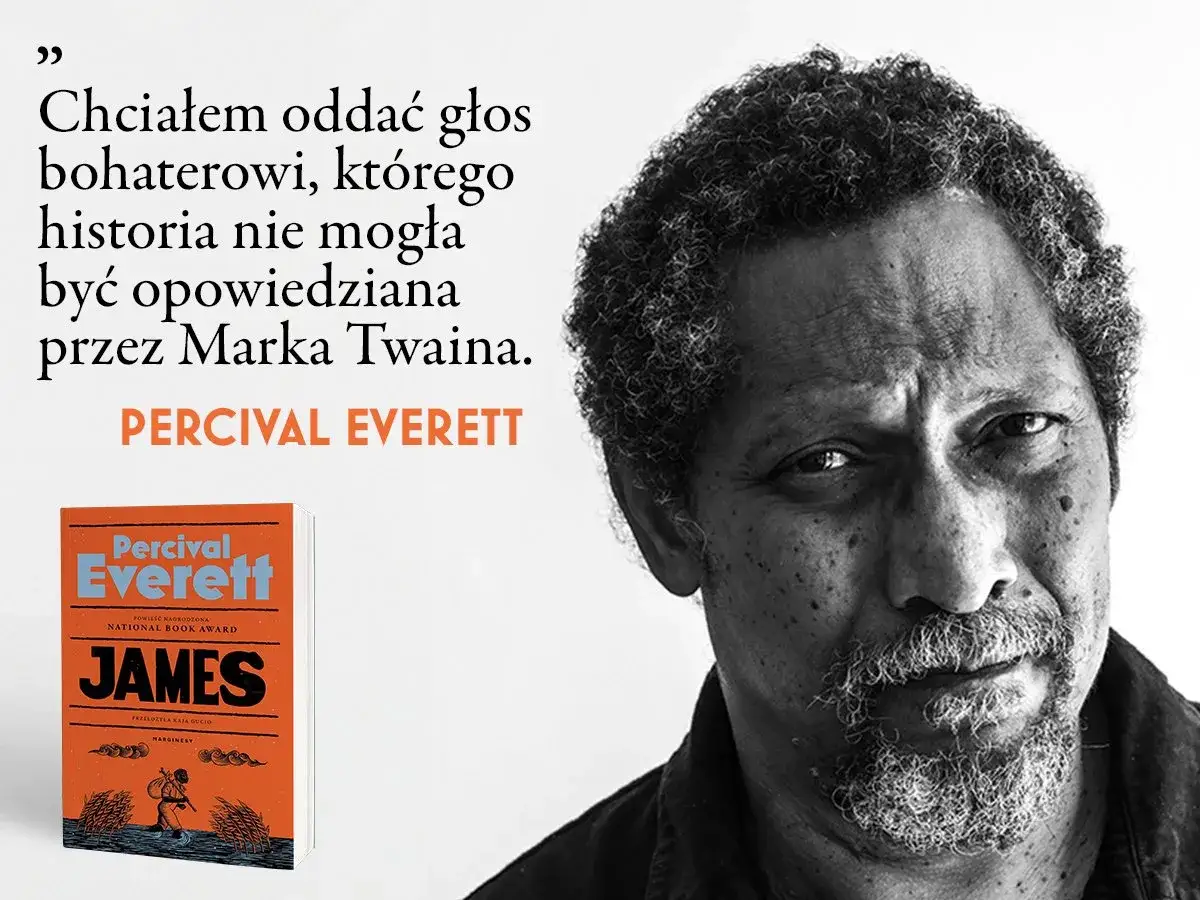 Portret Percivala Everetta obok okładki jego książki