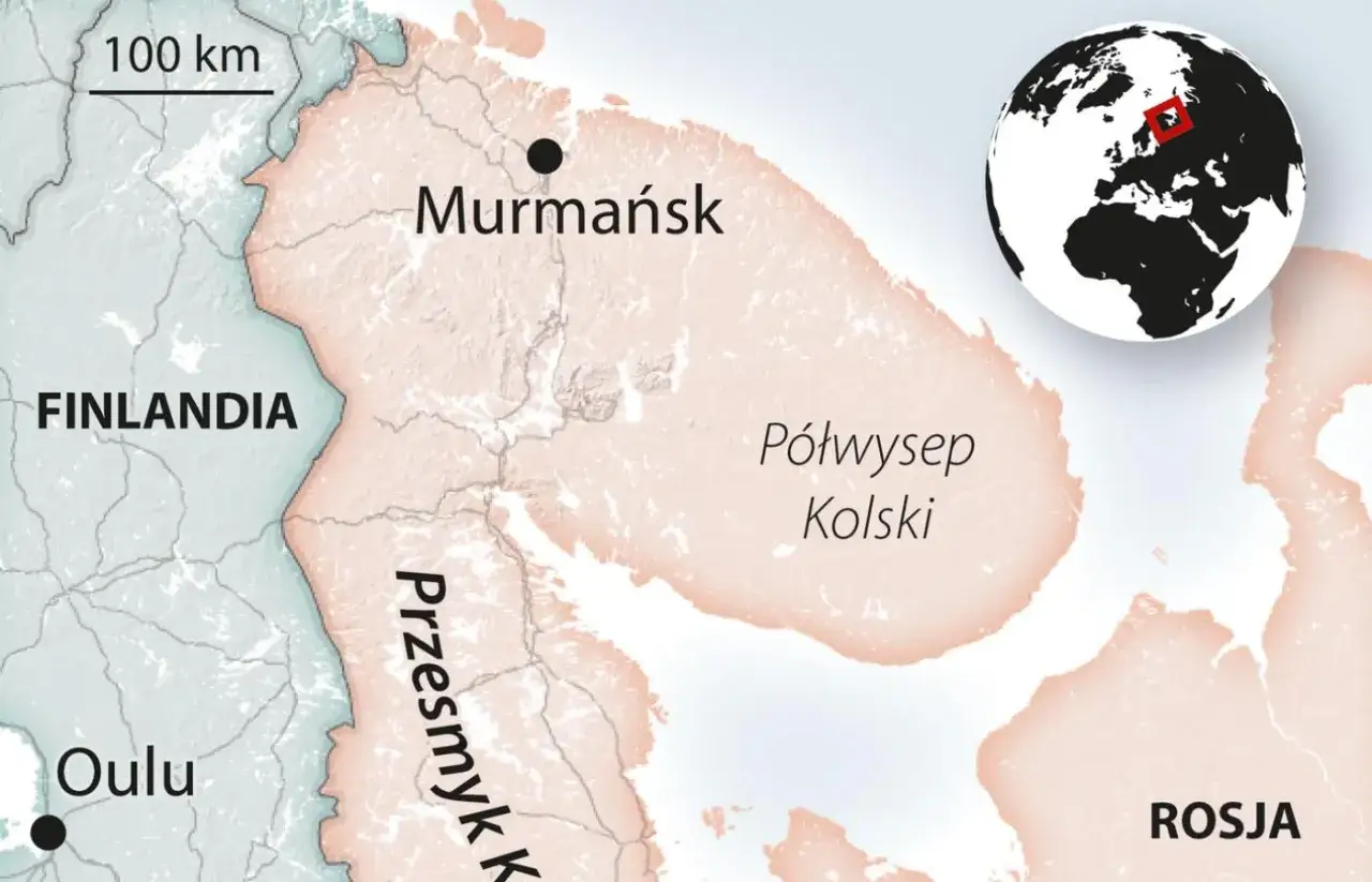 Mapa Morza Białego Rosja P&oacute;łwysep Kolski