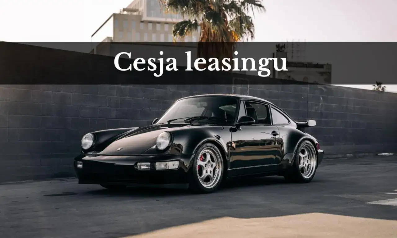 Czarny klasyczny Porsche na tle ceglanej ściany. Tekst