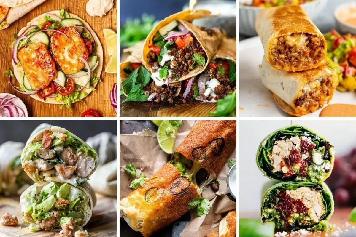 Vielfalt an Wraps-Rezepten: von Halloumi &uuml;ber Hackfleisch bis zu H&auml;hnchen. Leckere Ideen f&uuml;r jeden Geschmack.