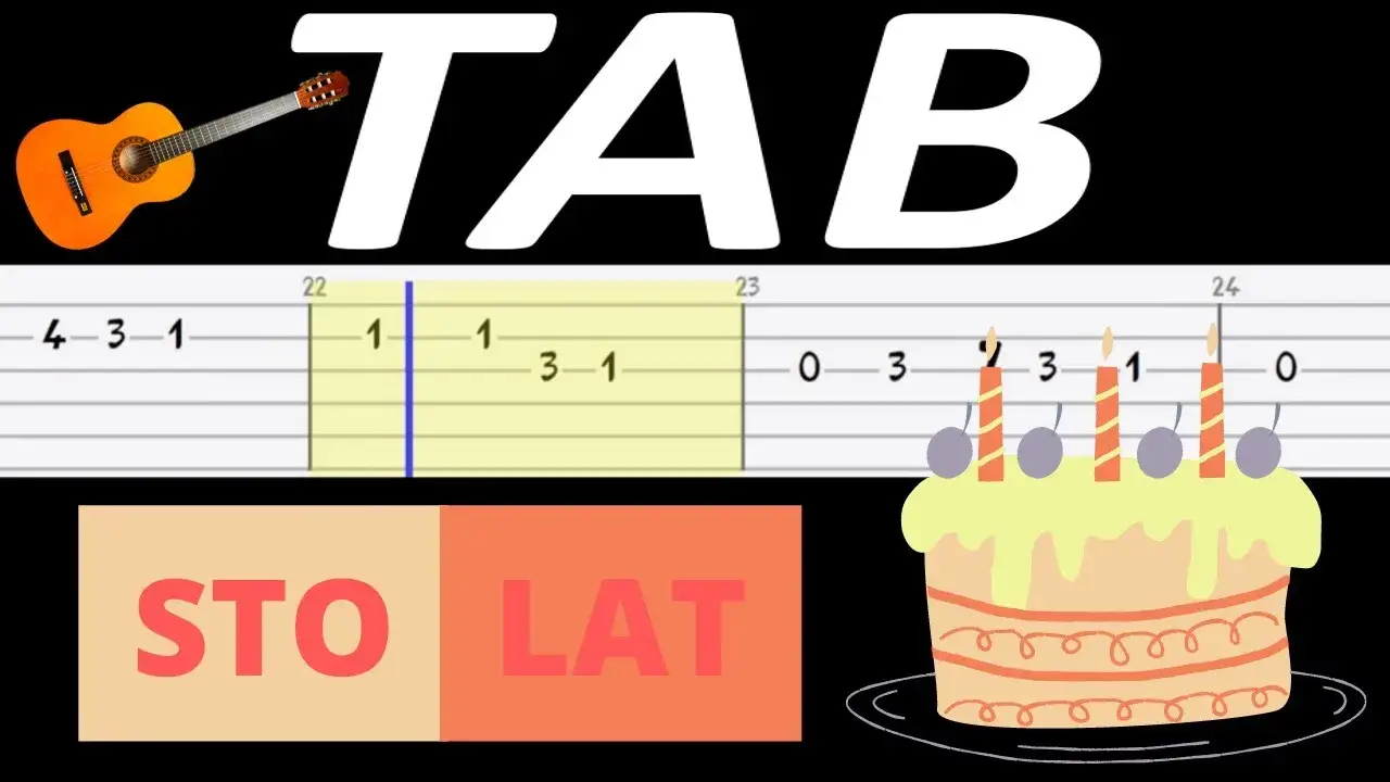 prosta tabulatura melodii sto lat gitara