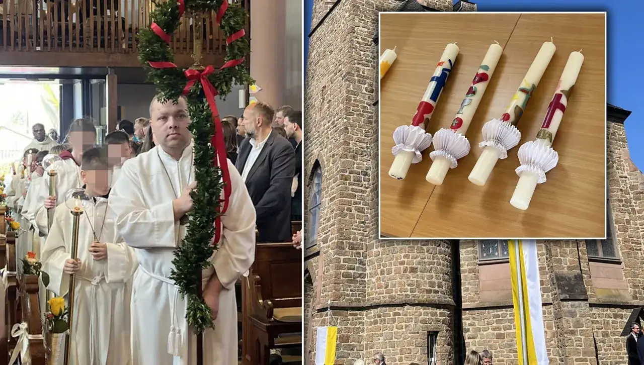 Procesja w kościele z chłopcami w albach, niosącymi świece. Czy opuszczając jedną mszę można iść do komunii?