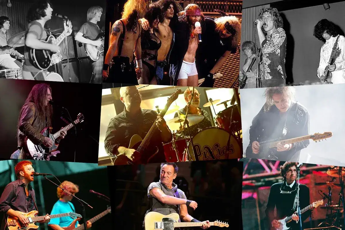 Kompilacja zdjęć znanych zespołów muzycznych zagranicznych: Guns N' Roses, Led Zeppelin, The Cure, Pixies, Bruce Springsteen i inni.
