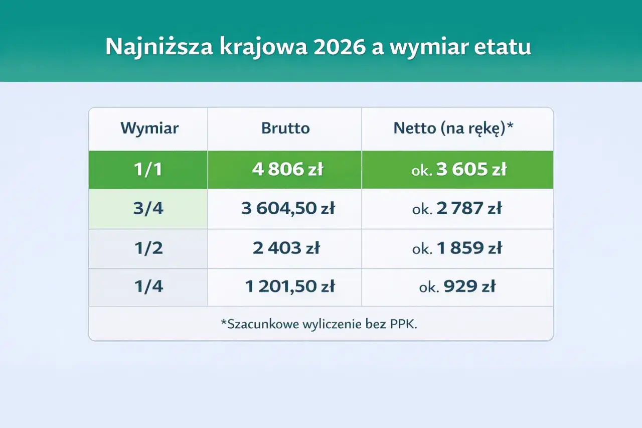 koszty zatrudnienia pracownika p&oacute;ł etatu wykres