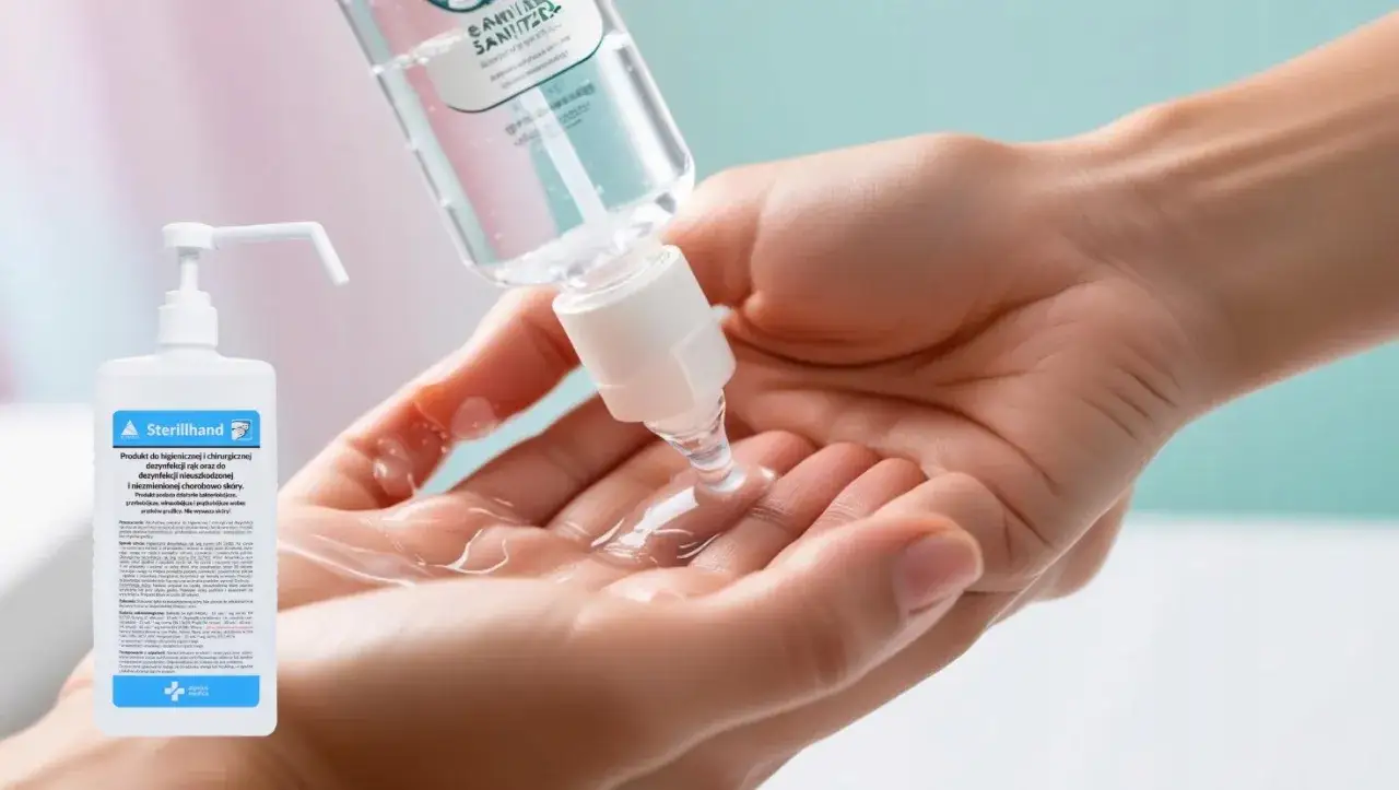 Dłoń aplikuje żel antybakteryjny. Czy wódka zabija wirusy? Ten produkt higieniczny zapewnia skuteczną dezynfekcję.