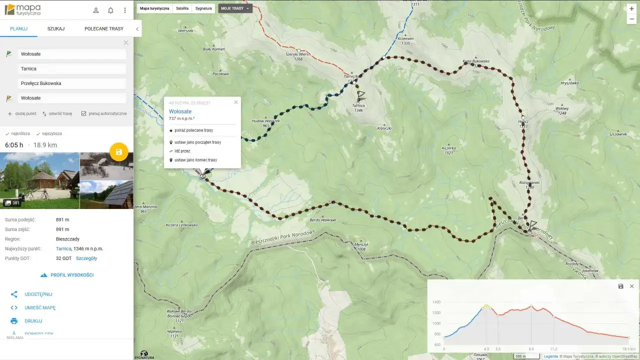 Planowanie wycieczki w góry mapa