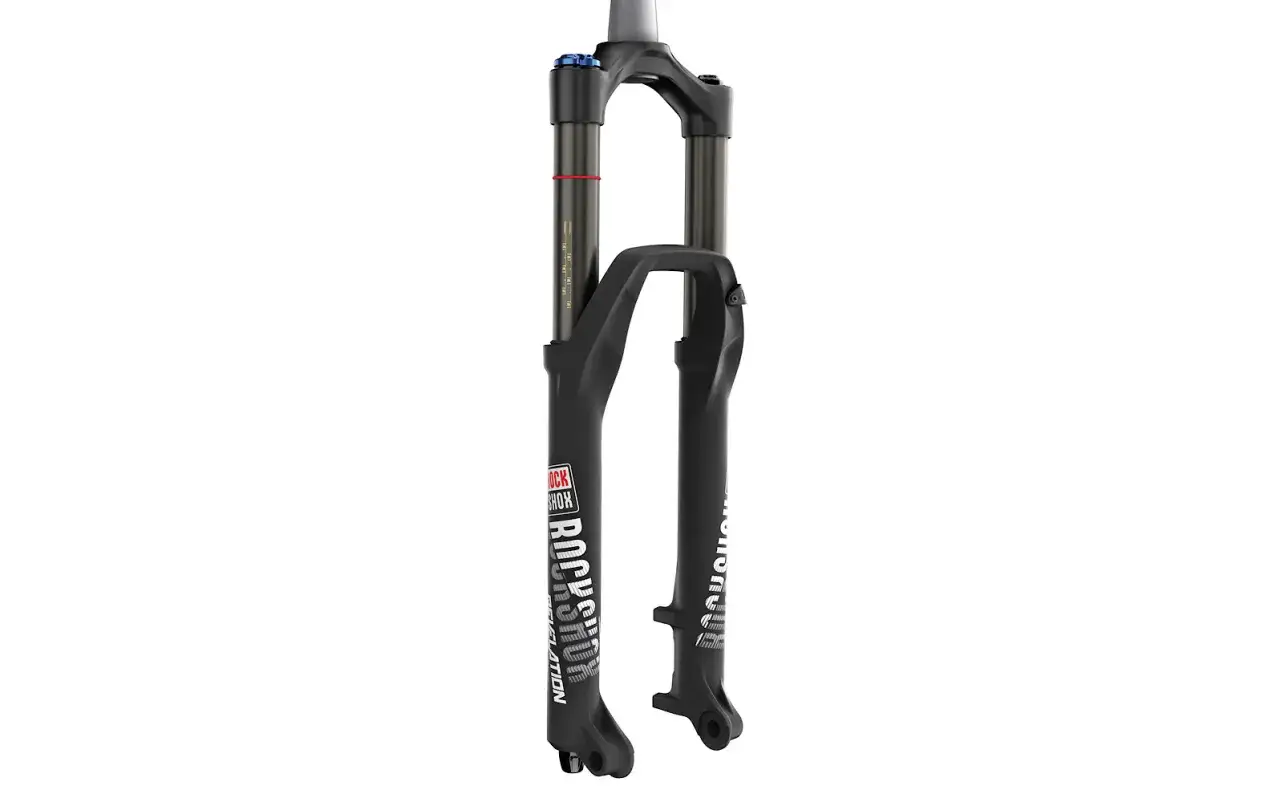 Black RockShox Revelation RC suspension fork with white branding. Ready for any trail.