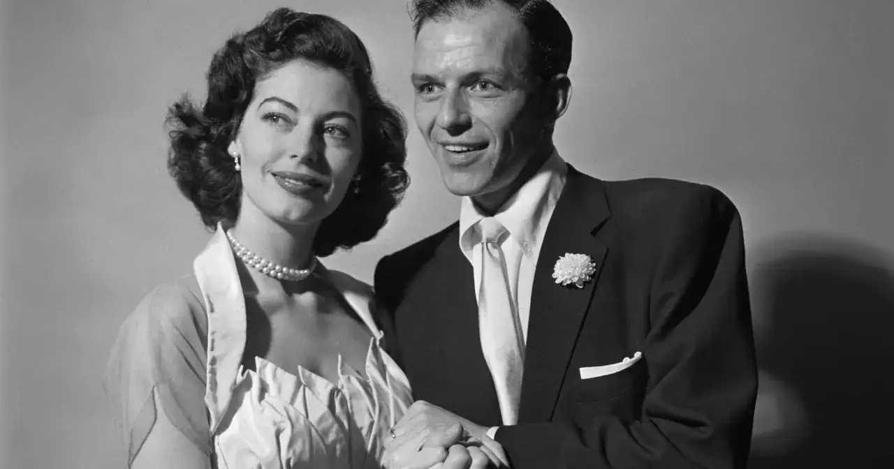 Elegancki Frank Sinatra z żoną Avą Gardner.