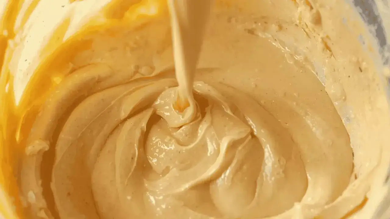 Pâte à crêpes onctueuse, prête à être cuite, préparée avec le Thermomix pour des crêpes parfaites.