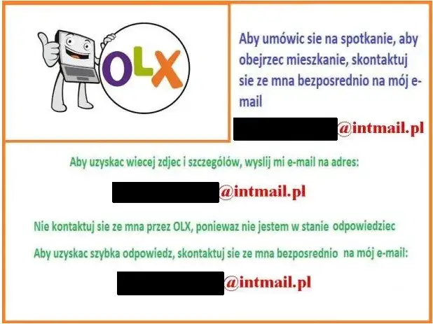przykładowe fałszywe ogłoszenie noclegu