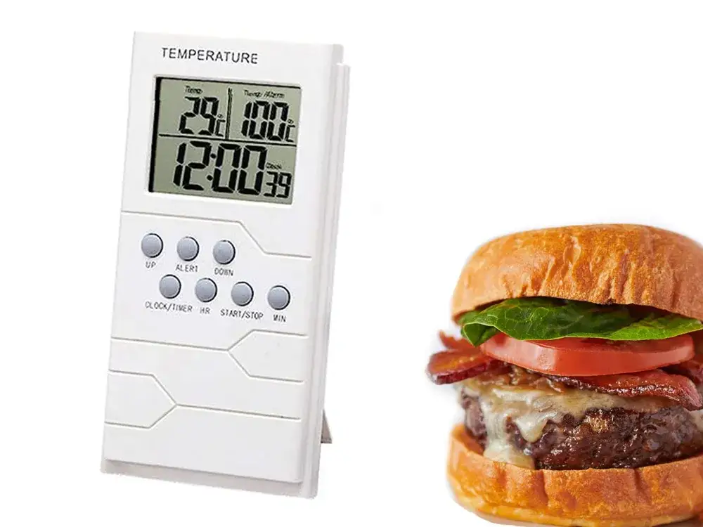 termometr do mięsa w burgerze