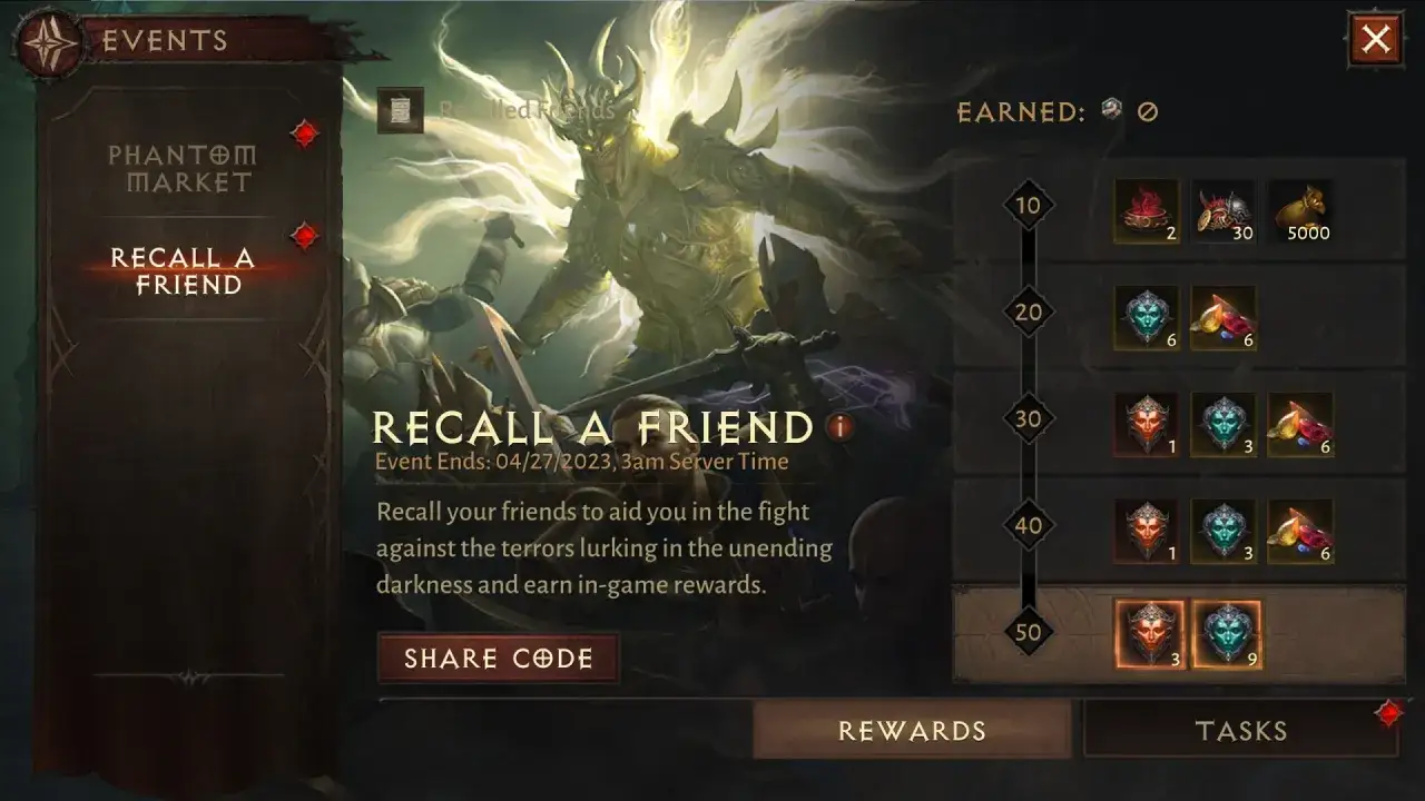 Diablo Immortal menu opuść klan