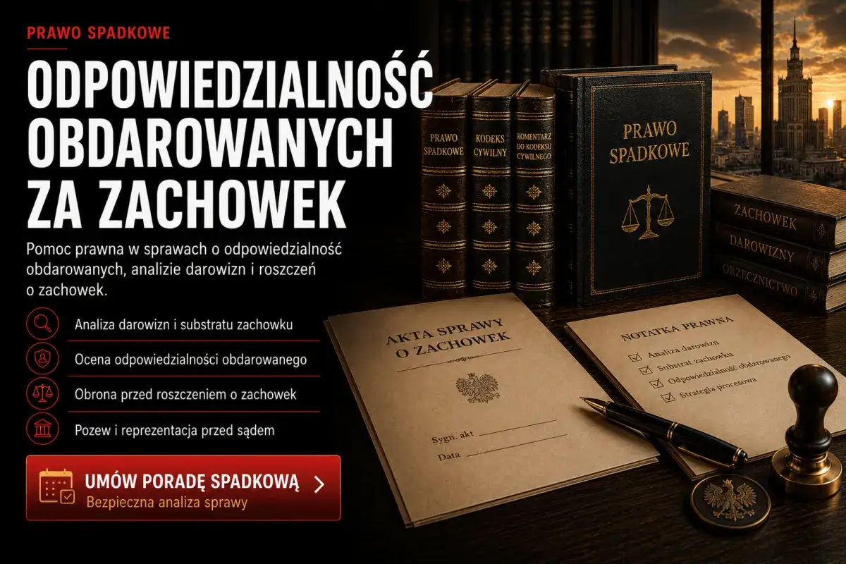 Prawo spadkowe: odpowiedzialność obdarowanych za zachowek. Analiza darowizn, ocena odpowiedzialności, obrona przed roszczeniem. Umów poradę spadkową.