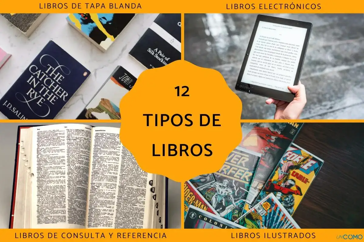 Explora 12 tipos de libros: tapa blanda, electrónicos, de consulta, ilustrados y más. ¡Un mundo de historias y conocimiento!