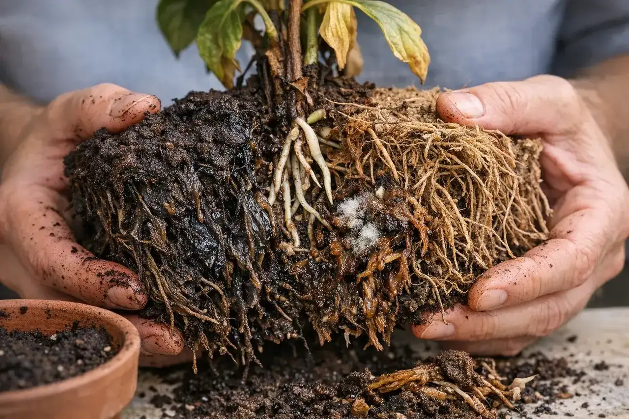 Racines pourries et moisissures : une explication possible de pourquoi les plantes meurent chez moi.