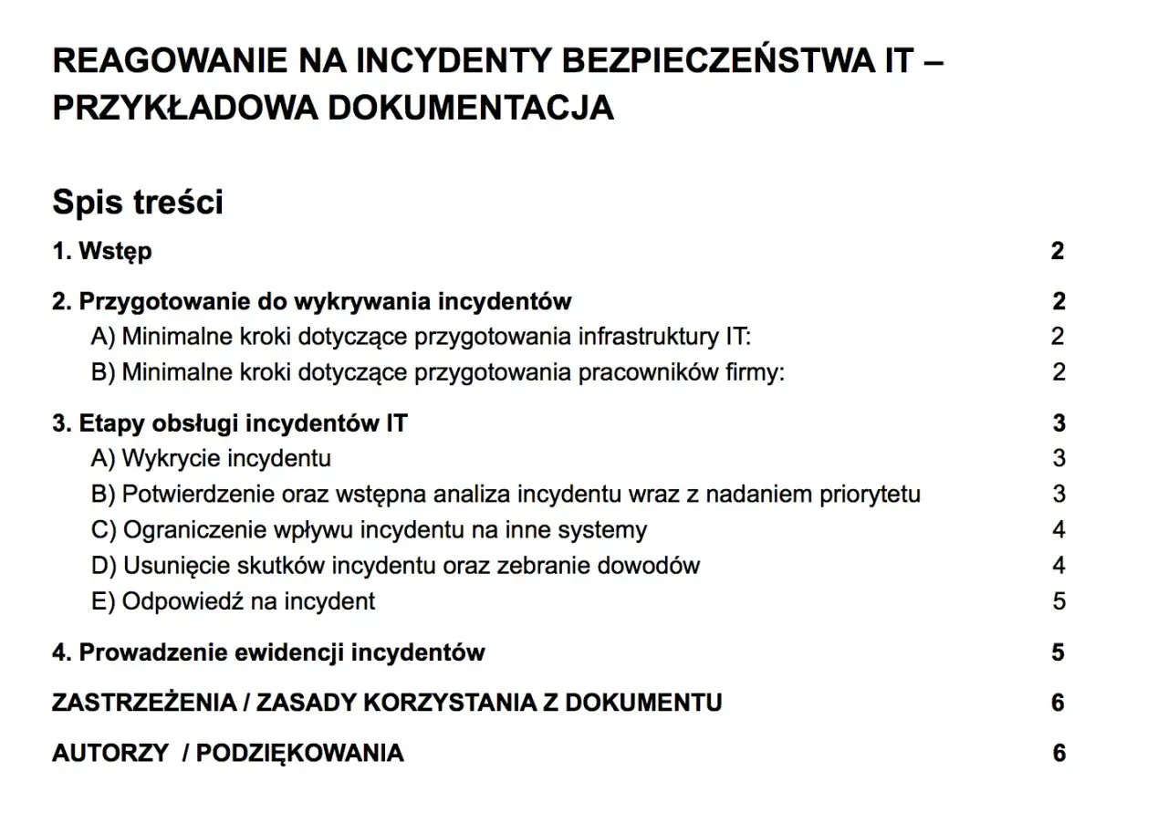 Spis treści dokumentu