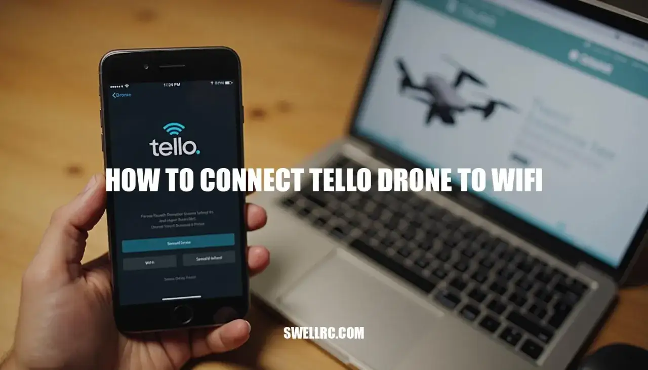 Smartphone mit der tello app zeigt, wie man die tello Drohne mit dem WLAN verbindet.