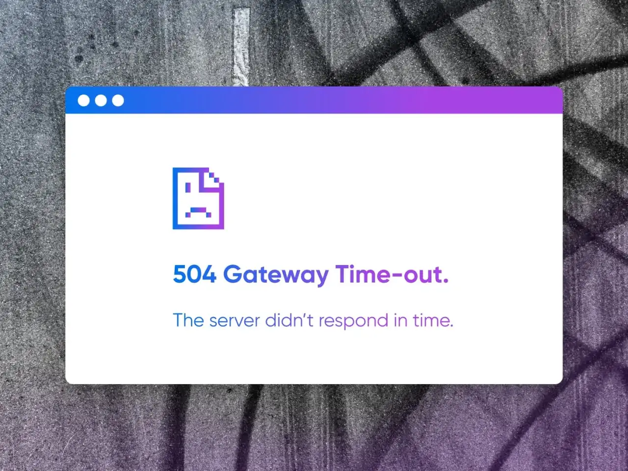 Błąd 504 Gateway Time-out. Serwer nie odpowiedział na czas.