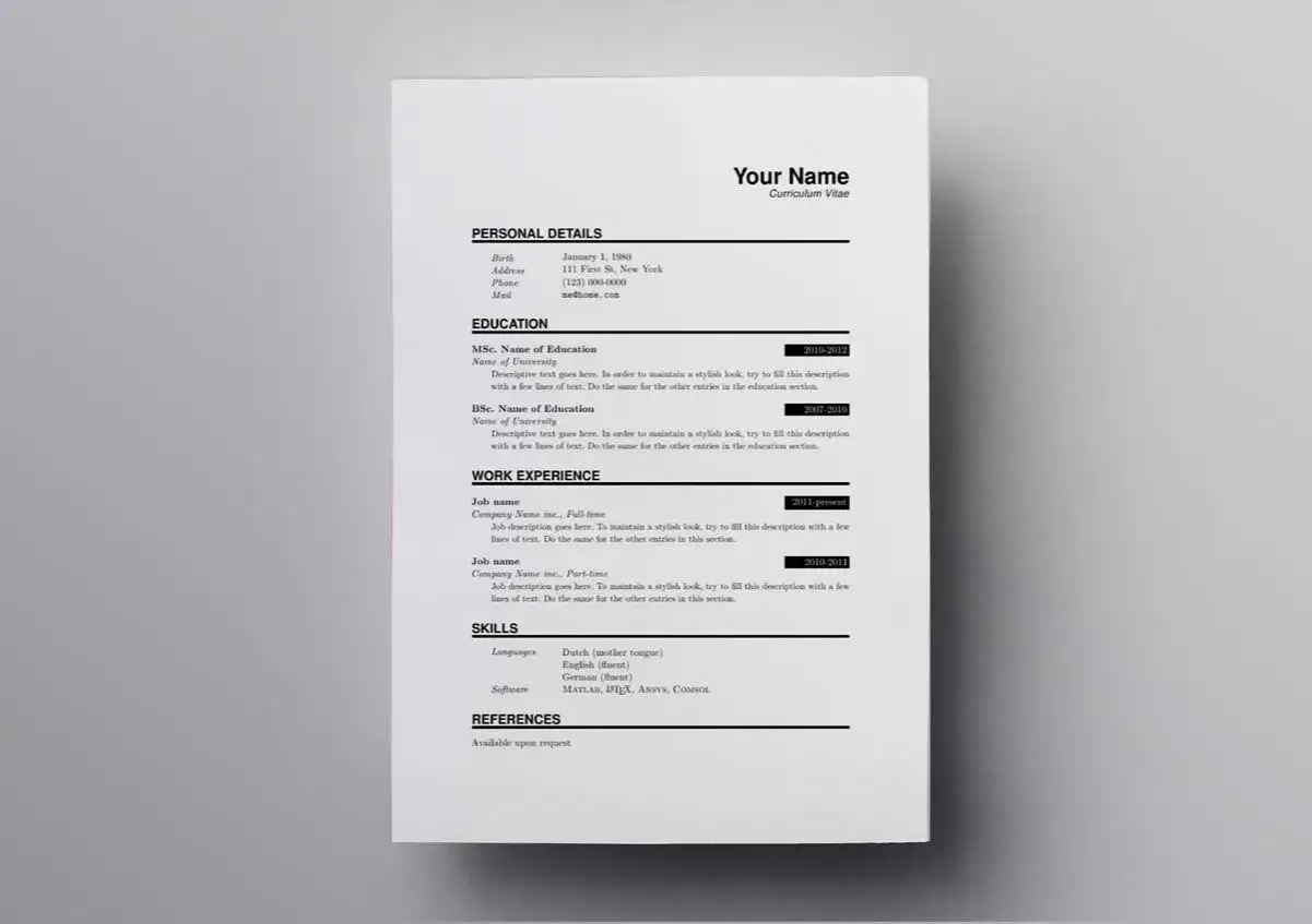 Przykładowe CV w LaTeXu
