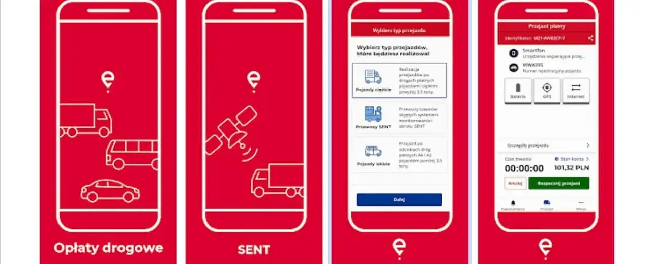 System e-TOLL aplikacja na autostradzie