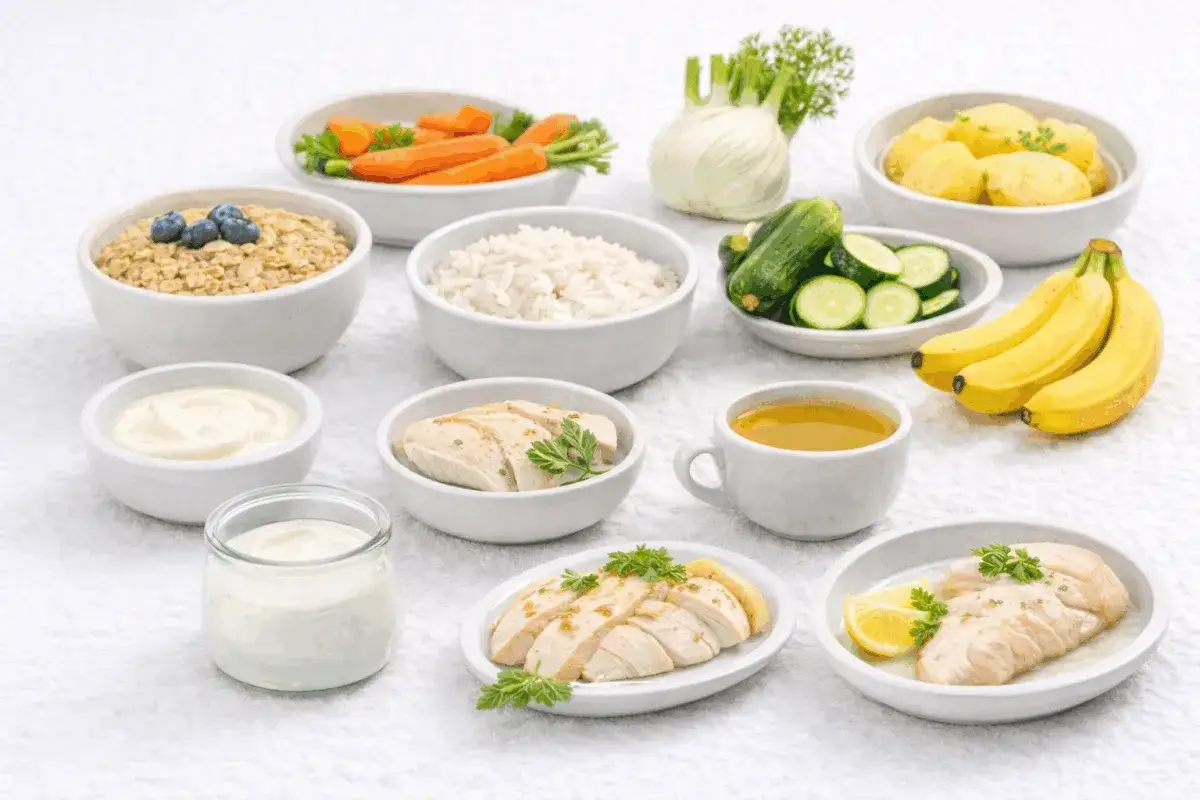 Ecco cosa mangiare con reflusso: avena, riso, pollo, carote, zucchine, patate, banane, finocchio, yogurt e tisana.